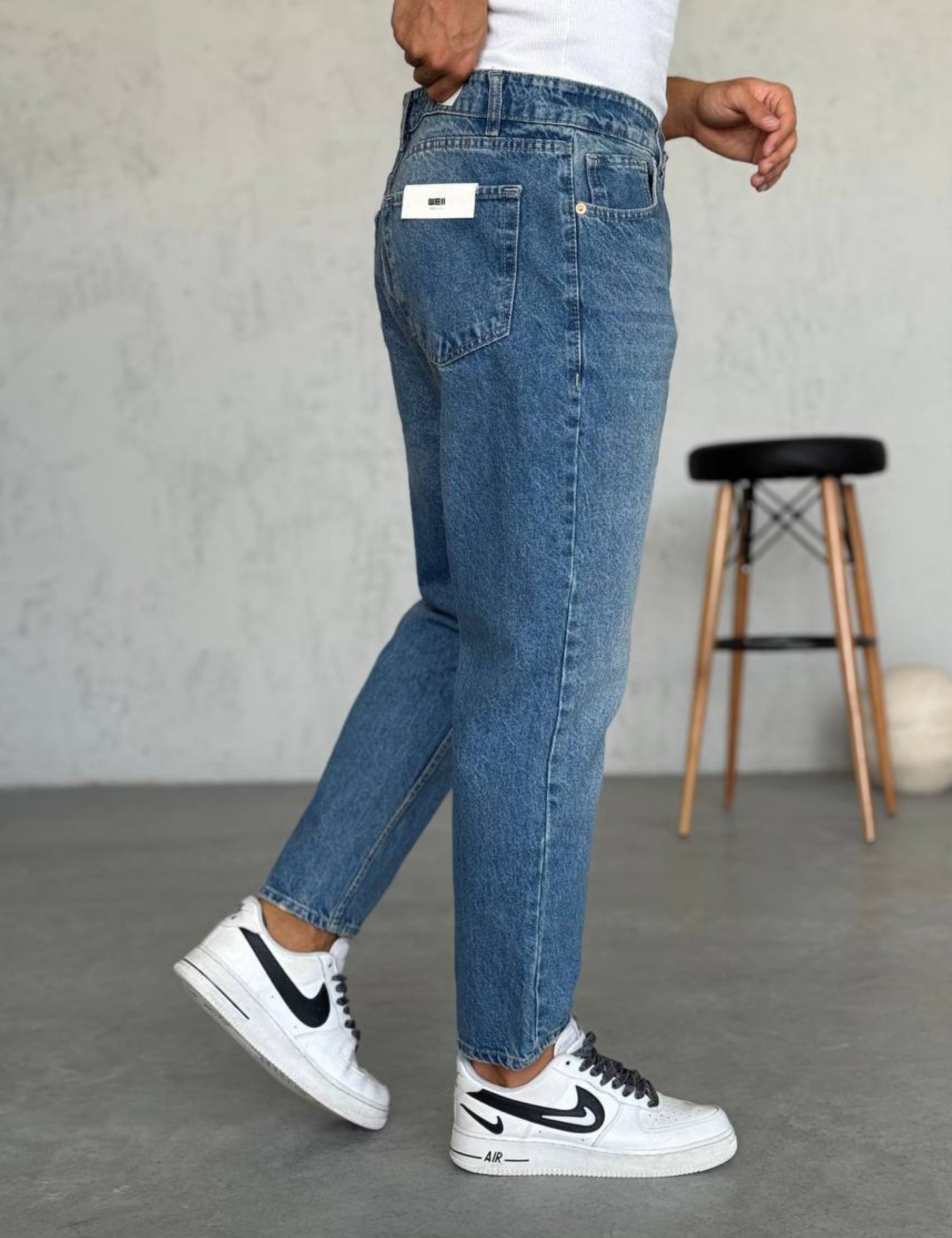 Ανδρικό μπλε ξεβαμμένο loose τζιν πεντάτσεπο WE2650 φωτογραφία